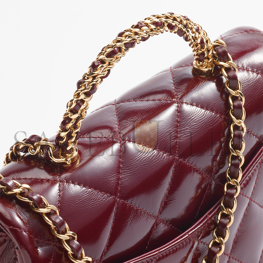 Ch*el master flap bag with top handle as5043 (25*17*8cm)